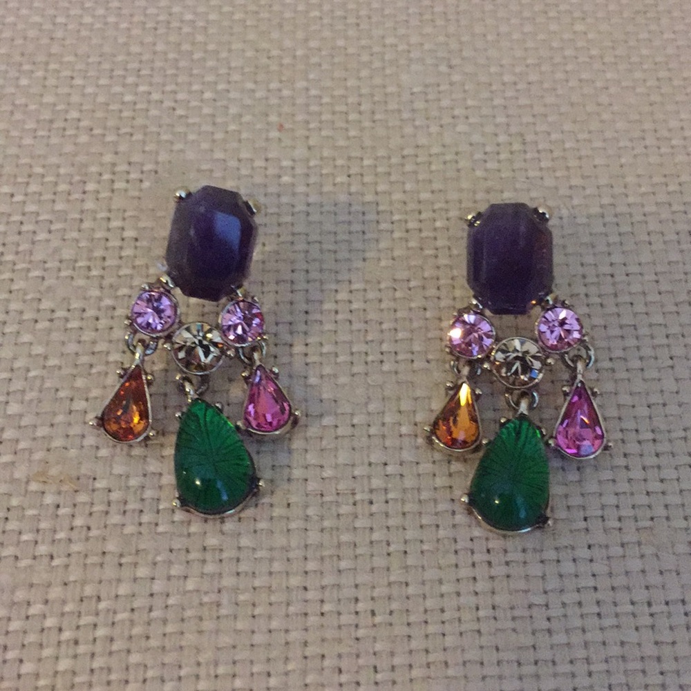 Amethyst and crystal earrings